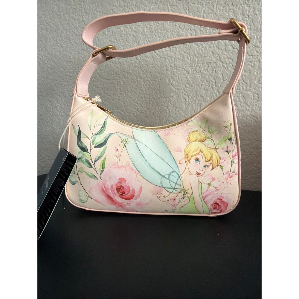 Loungefly Disney Tinkerbell Floral Baguette Purse NWT - Picture 2 of 6